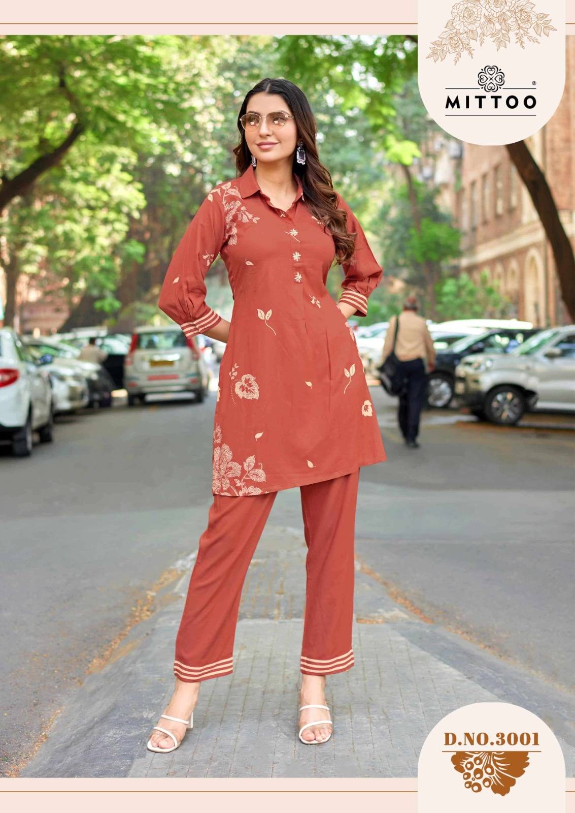 Rasika By MITTOO 3001 To 3006 Series Beautiful Festive Suits Colorful Stylish Rayon Print Co-ord sets At Wholesale Price
